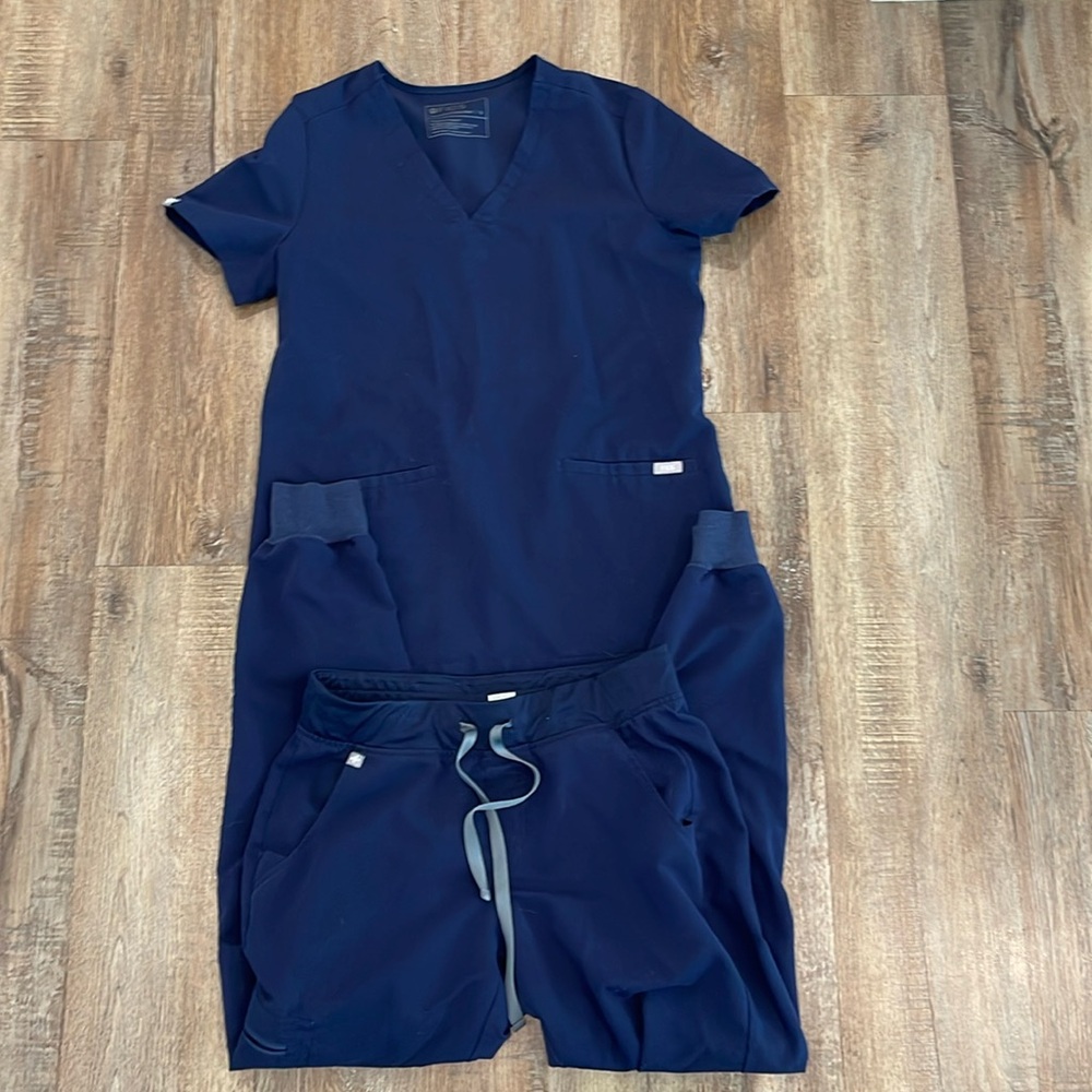 Navy blue Figs scrub set